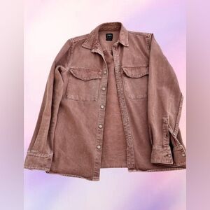 Zara Button-Up Denim Overshirt/Shacket in Mauve/Dusty Rose - US S